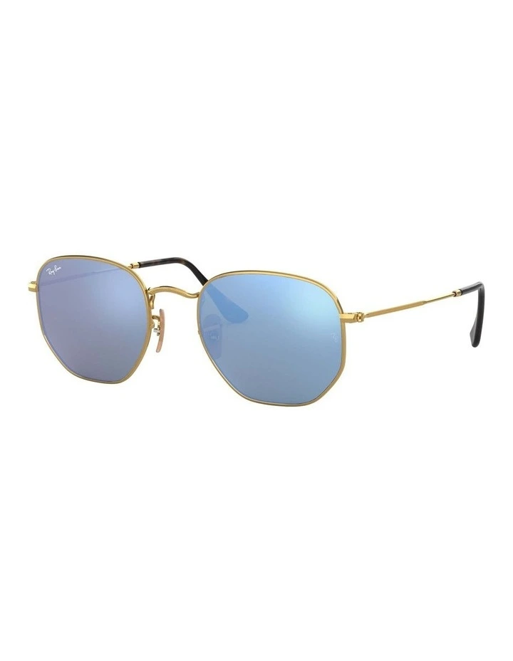 Hexagonal Flat Lenses Gold RB3548N Sunglasses