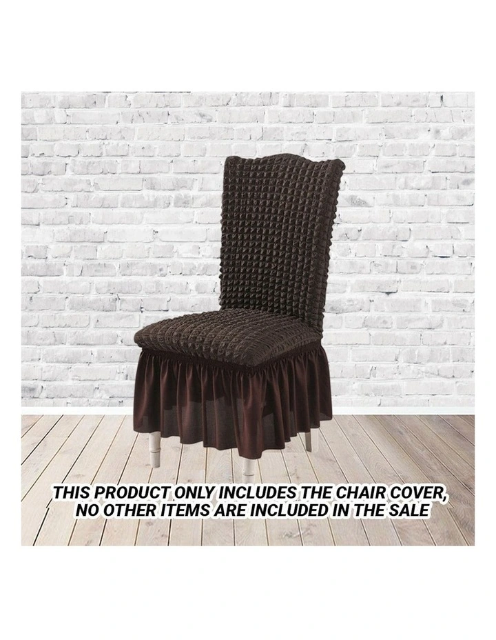 Chair Cover With Ruffle Skirt in Coffee