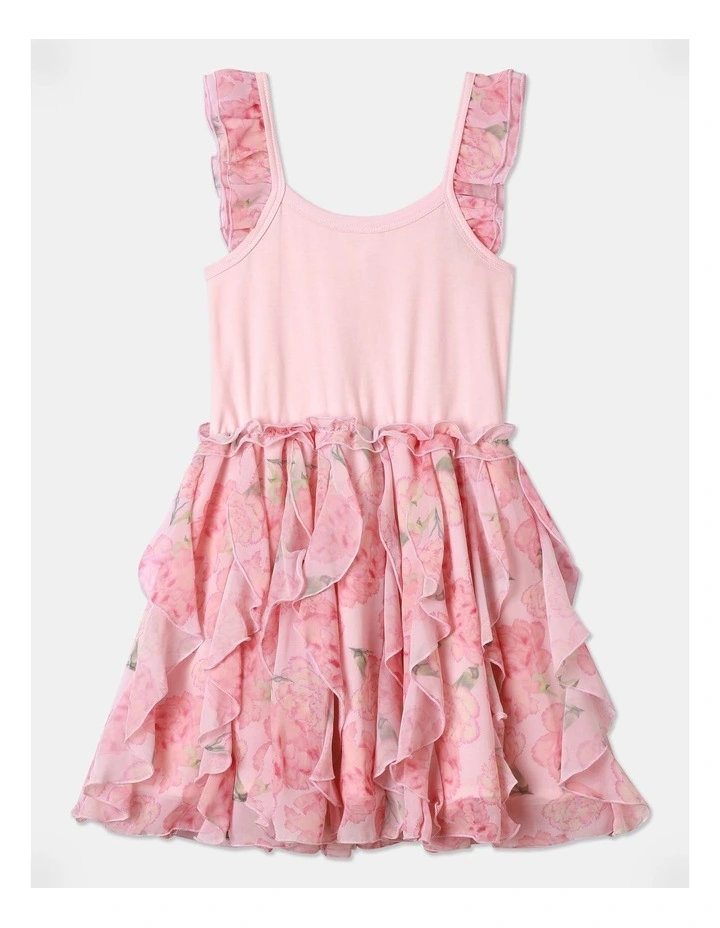 Isla Ruffle Mini Dress in Light Pink