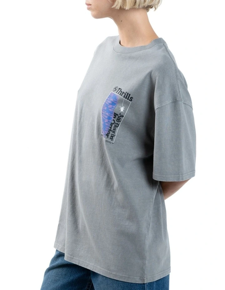 In Order Oversized Tee in Washed Gray