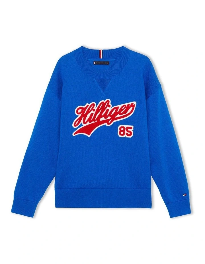 Script Logo Terry Jumper (8-16 Years) in Blue