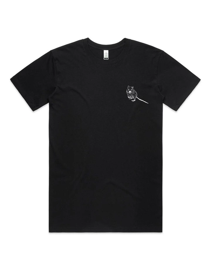 Quokka Pocket Print T-Shirt in Black