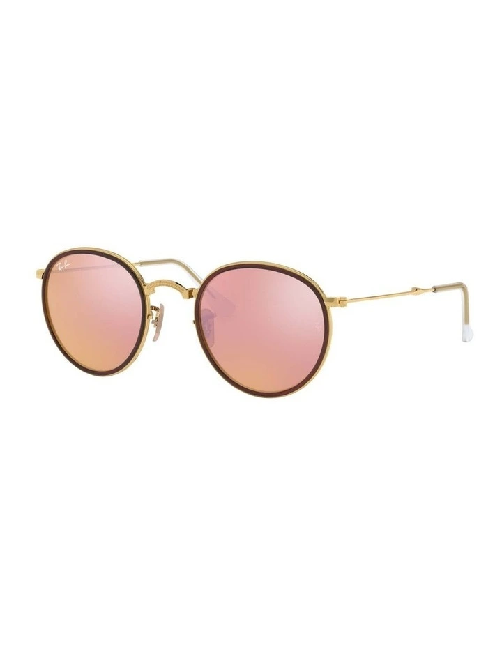 Round Folding Gold RB3517 Sunglasses