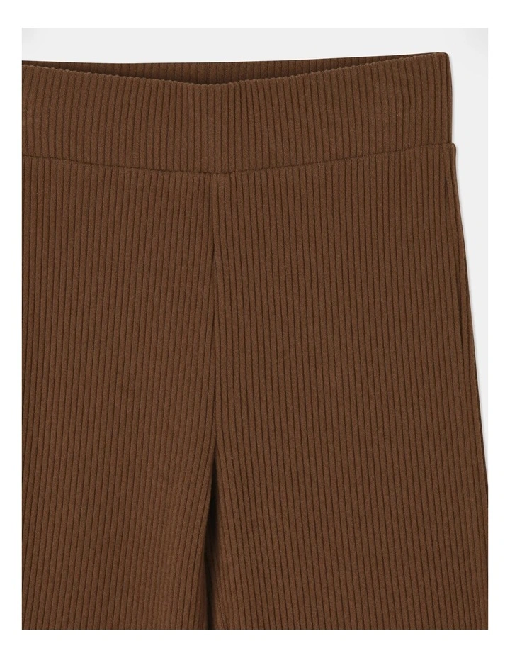 Rib Flare Legging in Brown