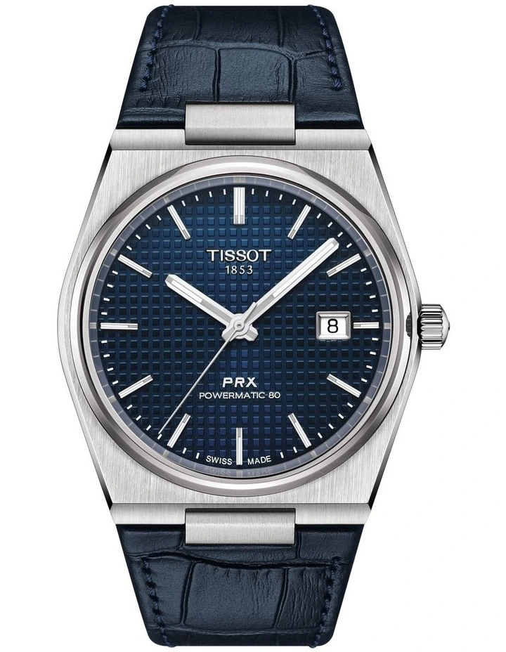 PRX Powermatic 80 T1374071604100 Automatic Watch In Blue Leather