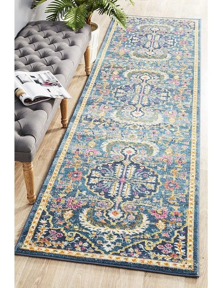 Babylon Runner Rug in Navy