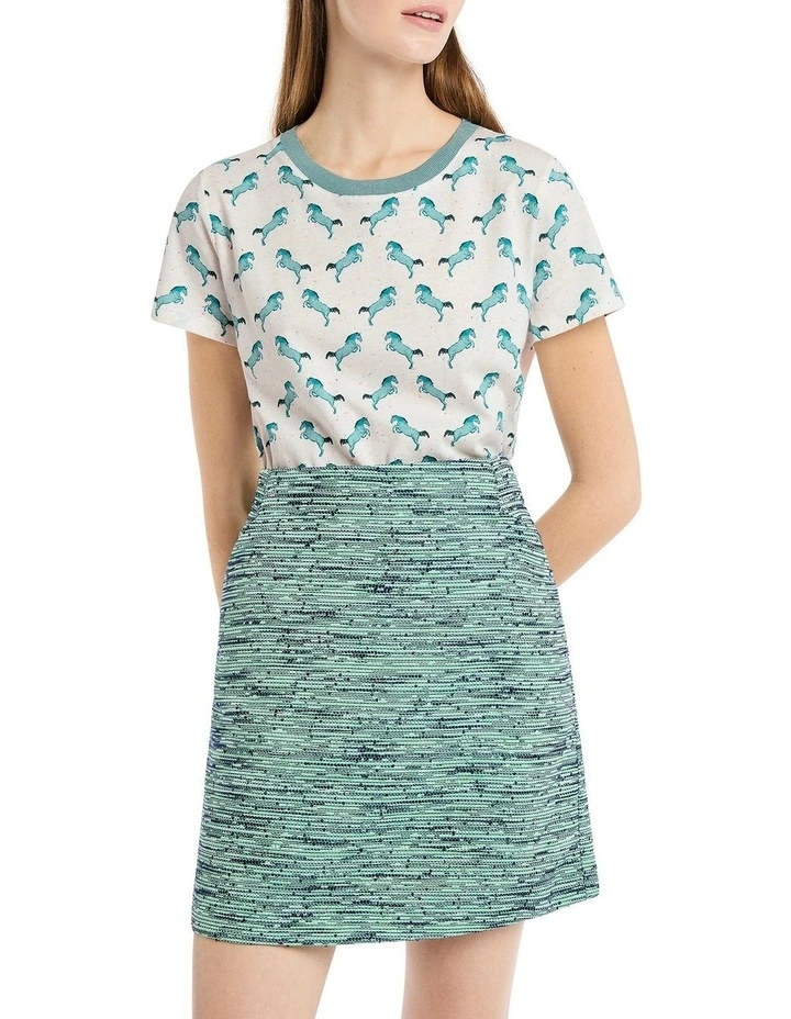 One Neigh Or Another Tee in White Marle