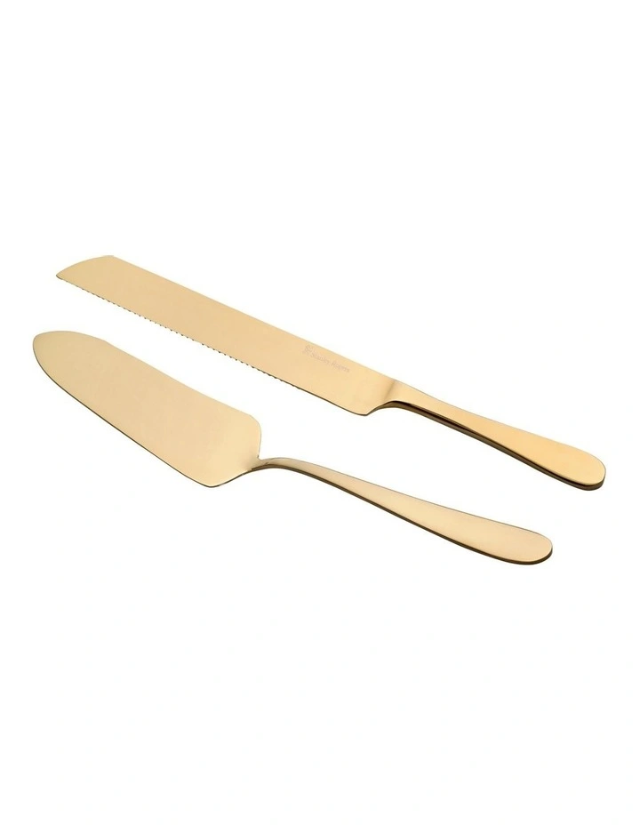 Albany Cake Knife & Server 2 Piece Set in Gold