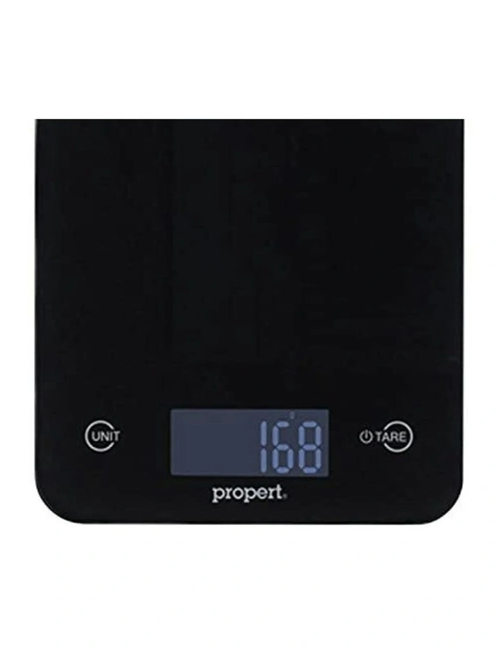 Slimline Glass Digital Kitchen Scale 5kg in Black