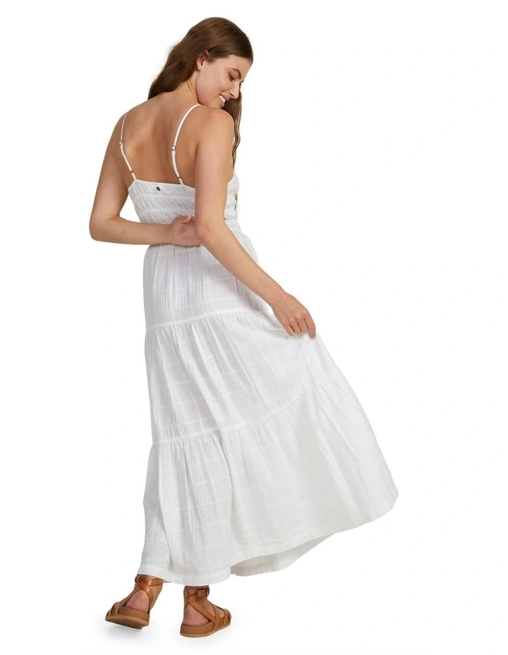 Costa Del Sud Tiered Dress in Egret