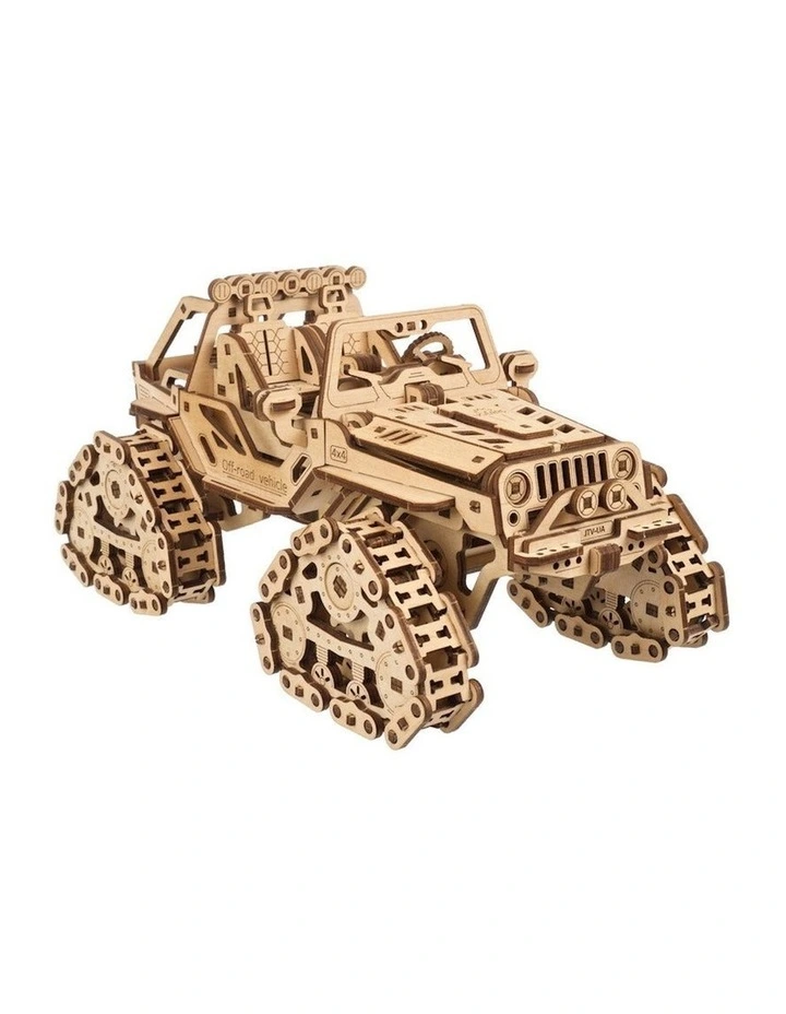 3D Tracked Off-Road Vehicle Mechanical 423 Piece Wooden Puzzle Kit (14+ Years)