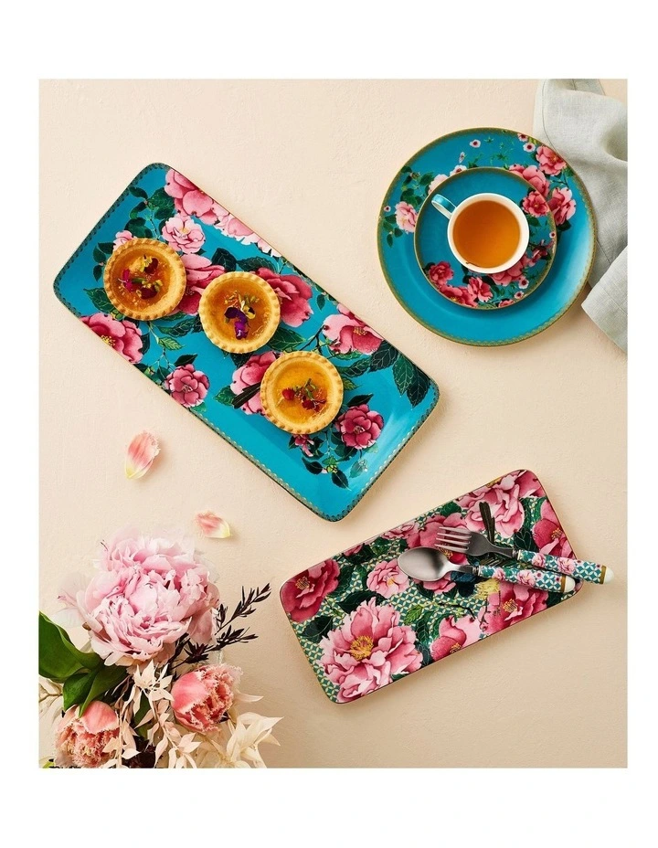 Teas & C's Silk Road 19.5cm Coupe Plate Gift Boxed Aqua
