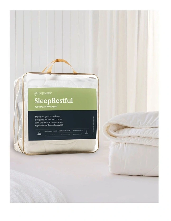 Sleep Restful Wool Quilt in White