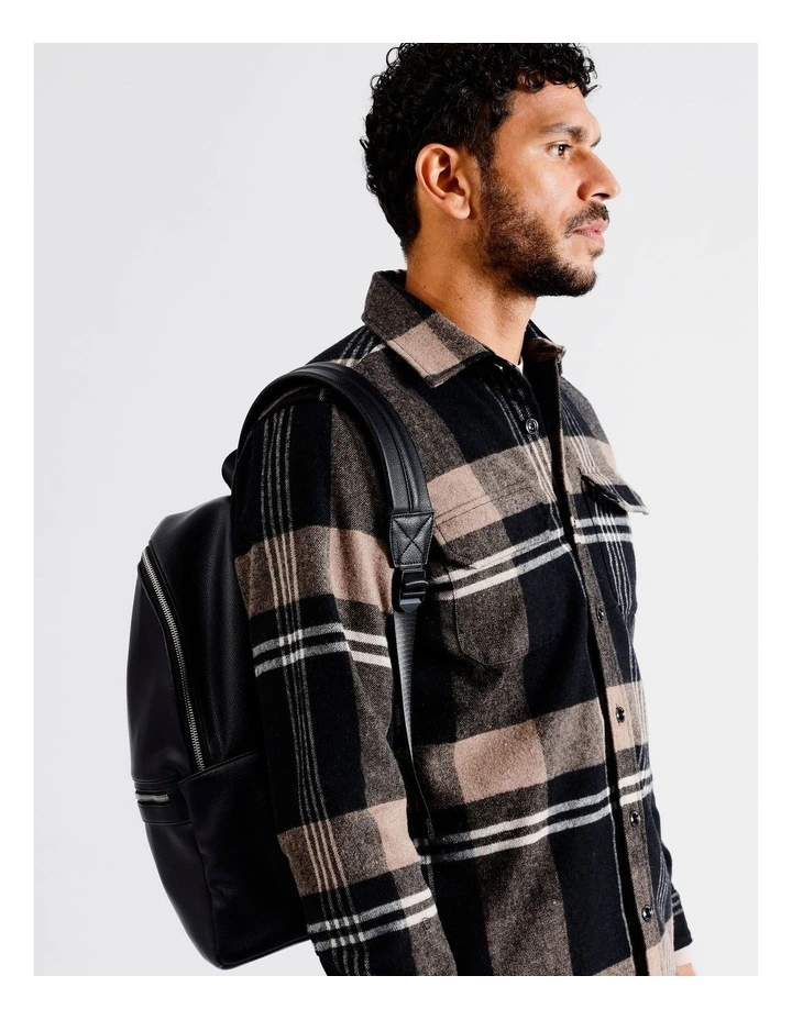 Luxe Pebbled PU Backpack in Black