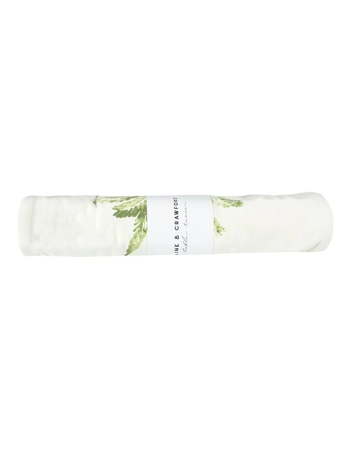 St Barts Palm Print Table Runner Mat in White
