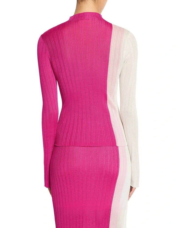 Ryder Rib Knit Top in Candy Pink