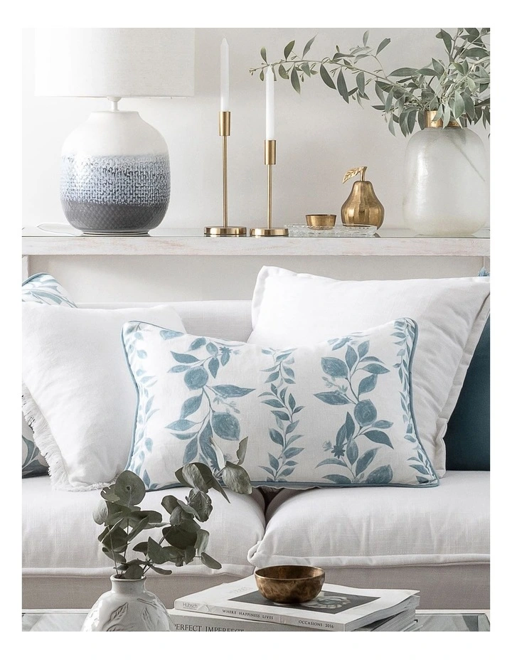 Amari Linen Cushion in Blue