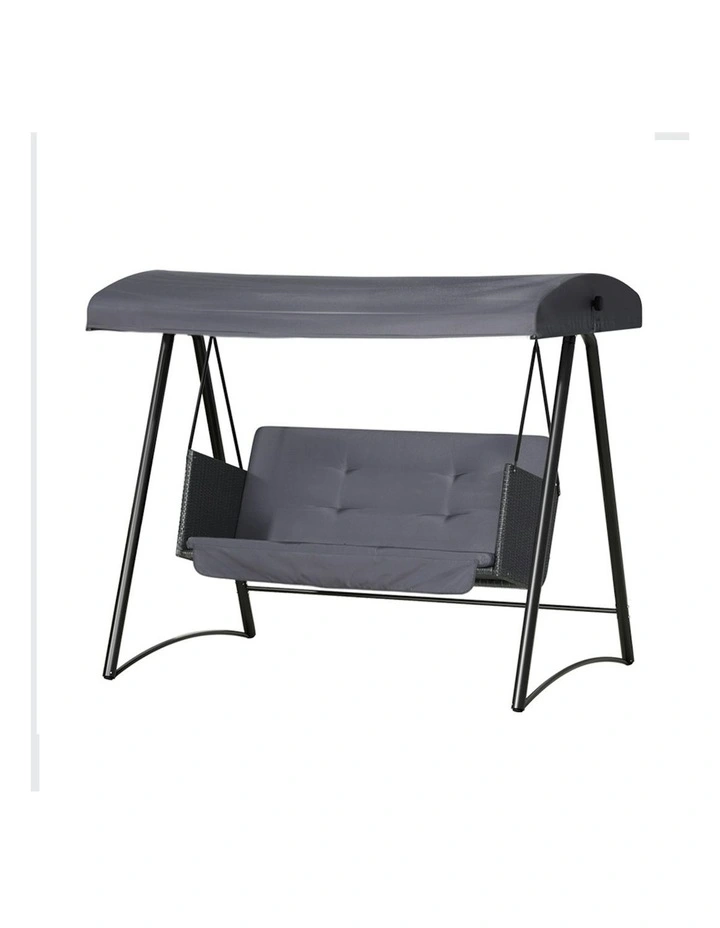 Swing Canopy Garden Bench Furniture Chair 3 Seater in Grey