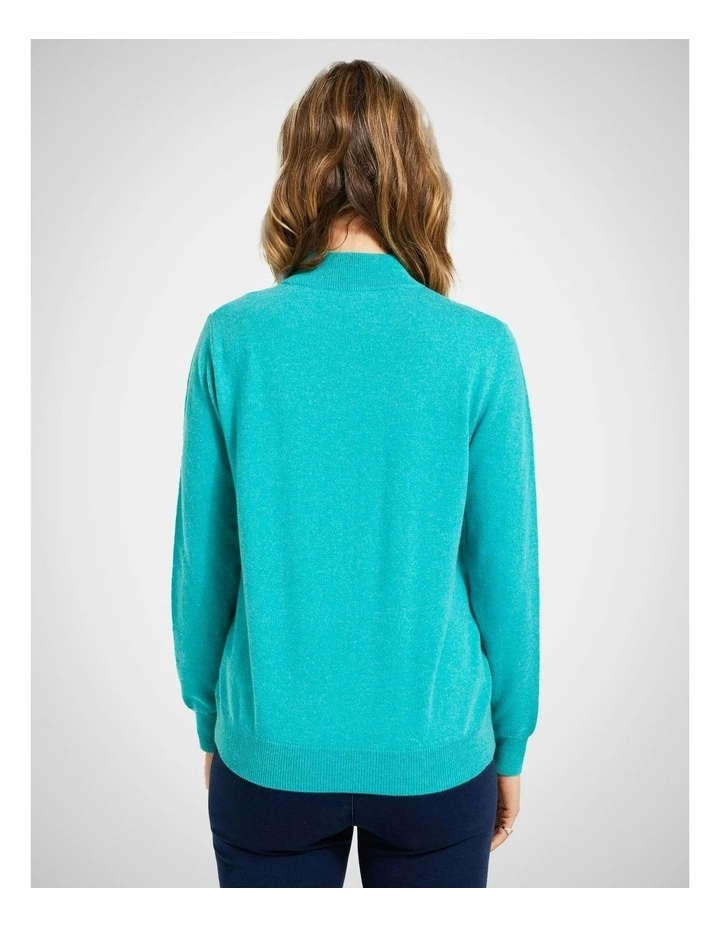 Trinity Cashmere Merino Sweater in Turquoise
