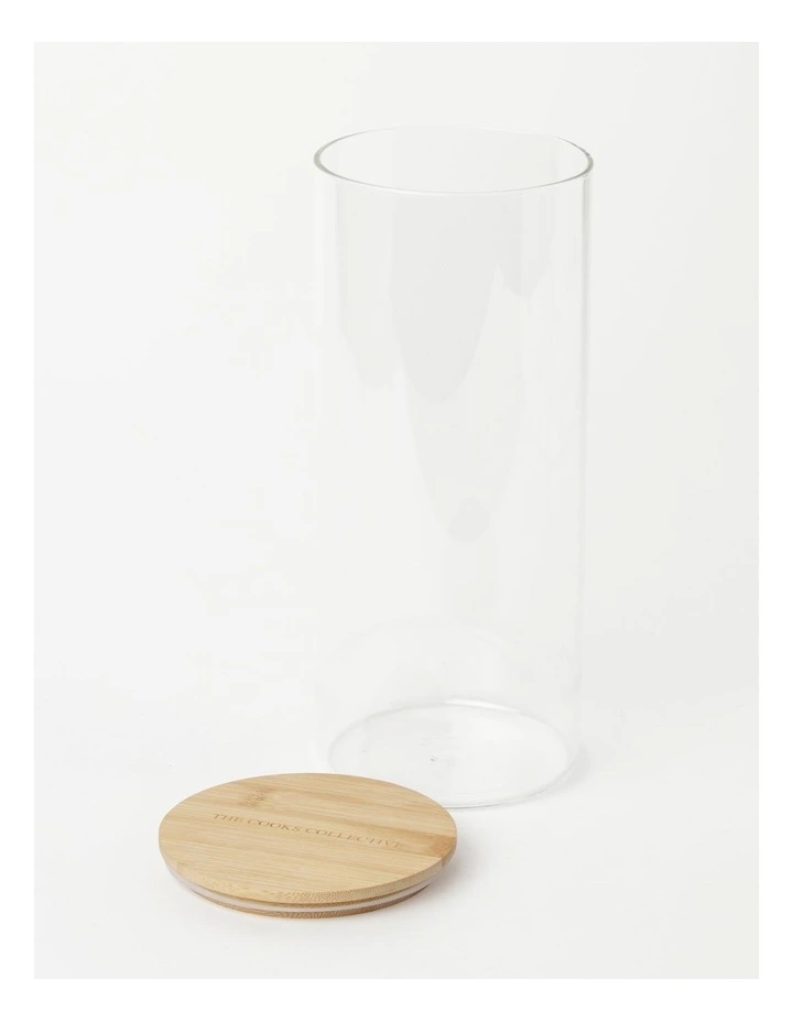 Round Storage Canister with Lid 2850ml in Bamboo/Clear