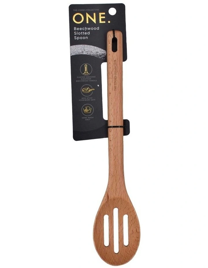 ONE Beechwood Slotted Spoon in Natural