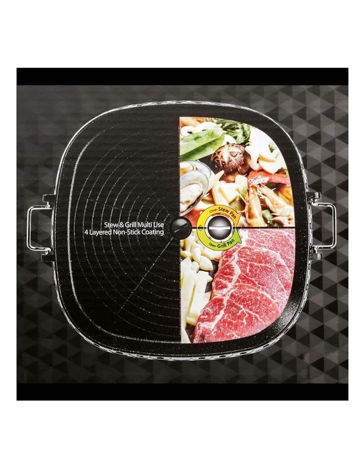 Portable Korean BBQ Butane Gas Stove Stone Grill Plate in Black