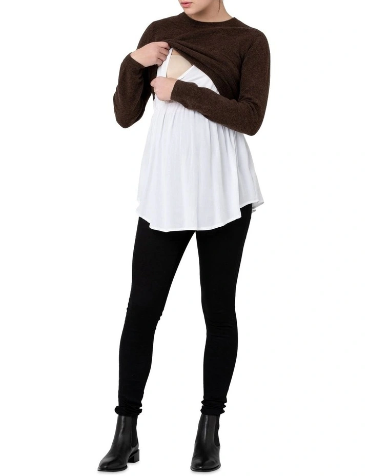 Sandy Detachable Nursing Knit in Chocolate