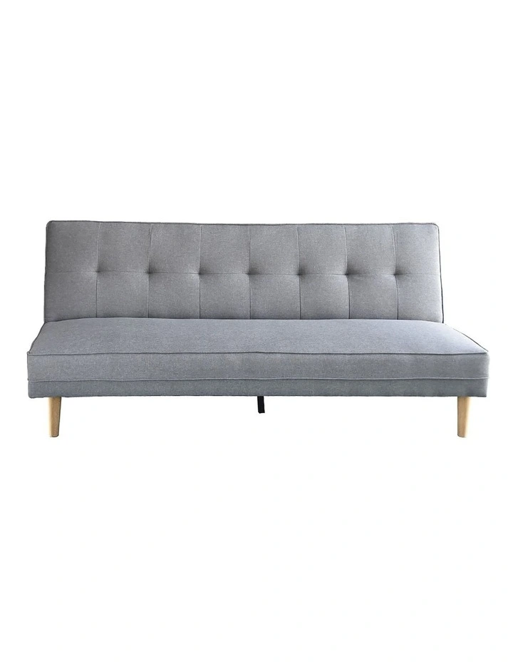 Sarantino 3 Seater Linen Sofa Bed Couch with Pillows Light Grey