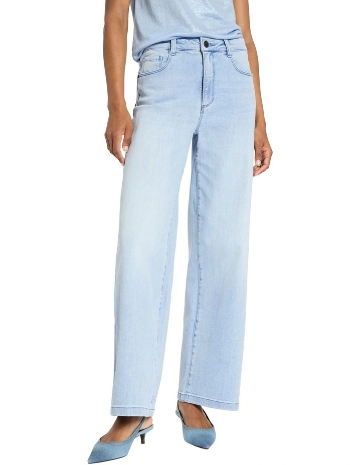 Maya Wide Leg Jean in Iguana Blue