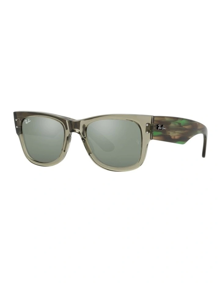 Mega Wayfarer Sunglasses in Transparent Green