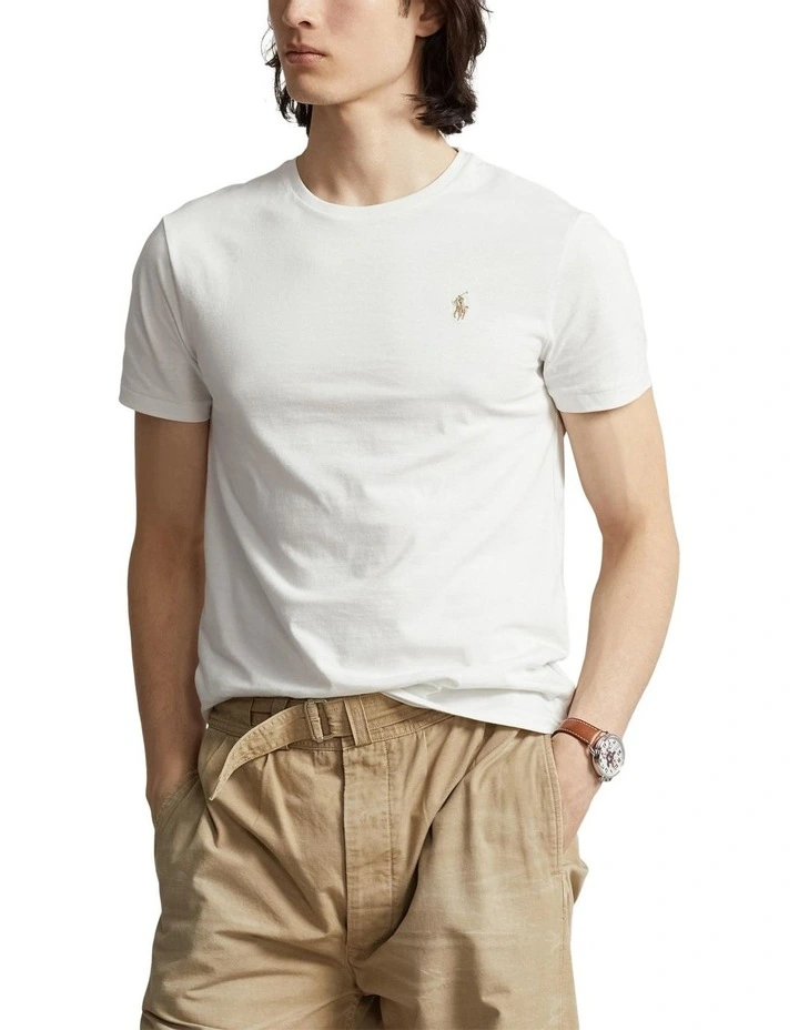 Custom Slim Fit Jersey Crewneck T-shirt in Natural