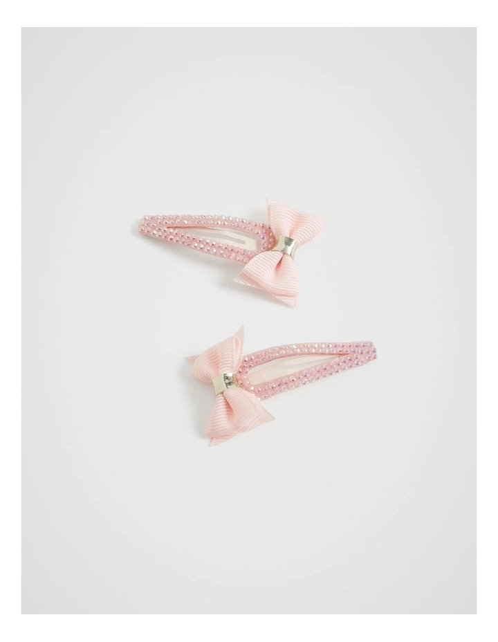 Jewel Grosgrain Bow Snaps in Dusty Rose