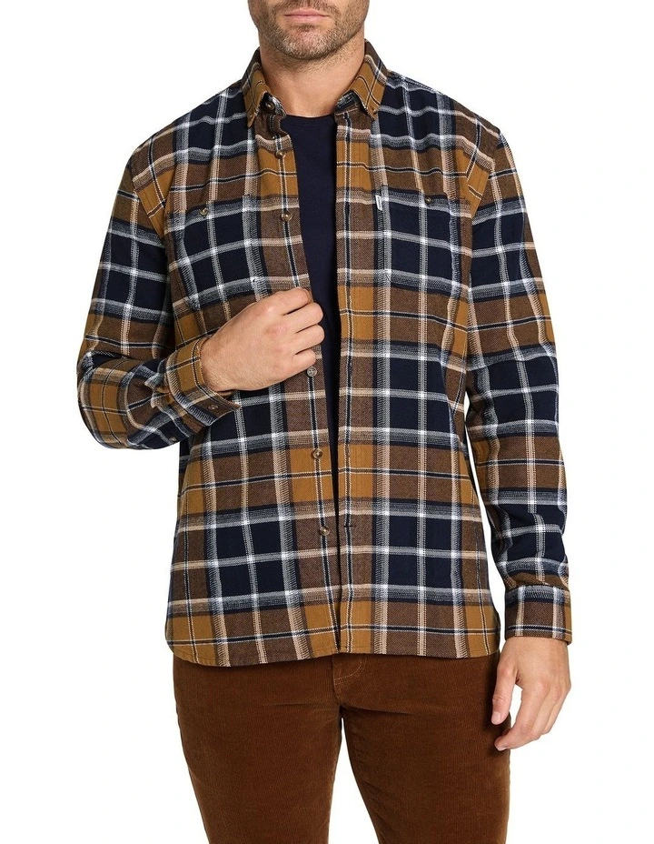 Bennie Checks Shirt in Toffee Check