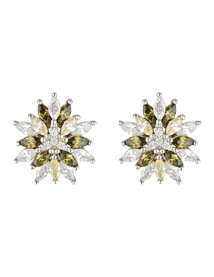 Pistachio Pompom Silver Earring