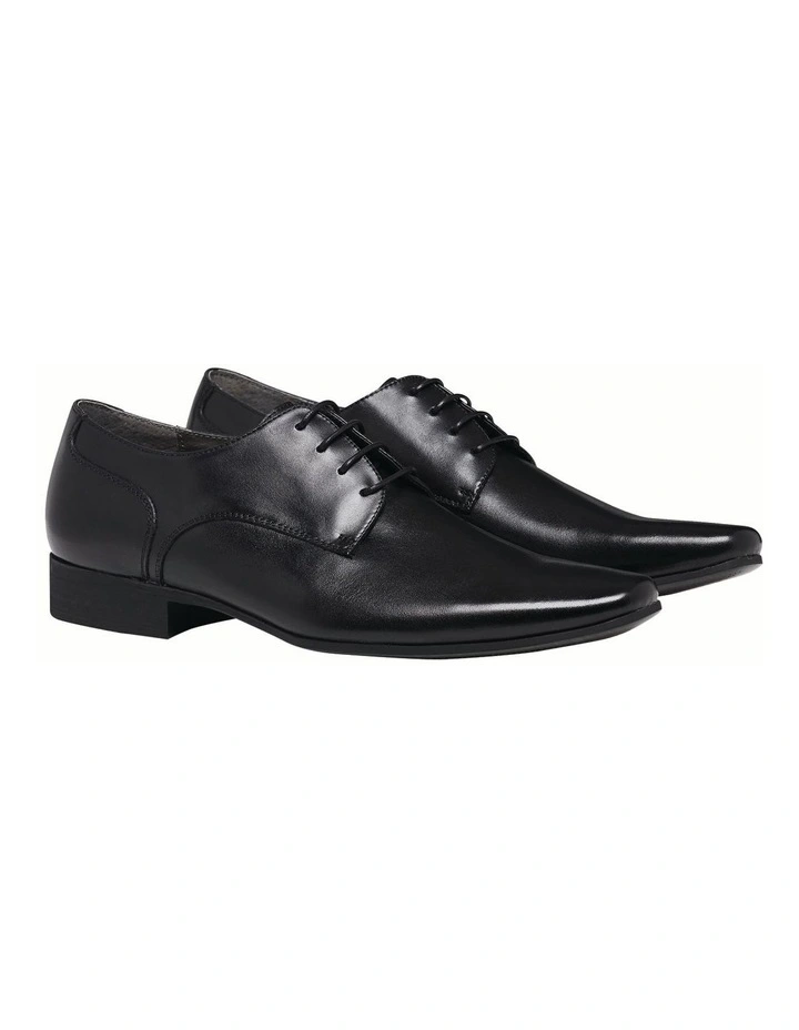 Grand Plain Derby Lace Up Formal Dress Shoe in Black