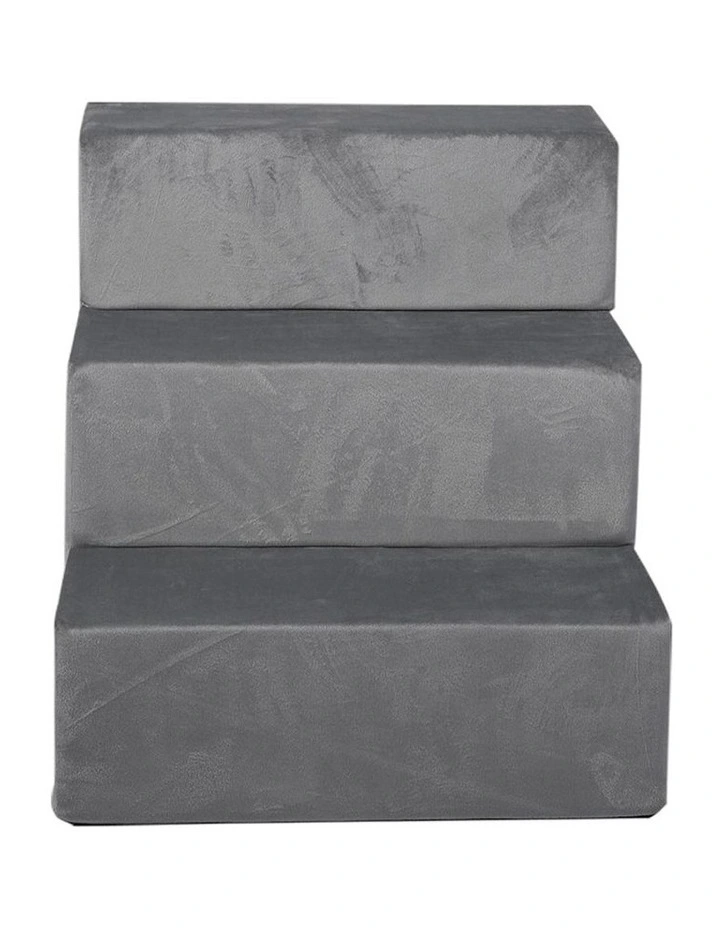 Portable Medium Pet Stairs 3 Steps in Grey