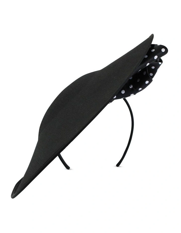 Hana Plate Fascinator in Black/White