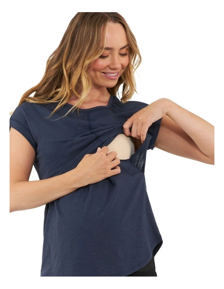 Richie Nursing Tee in Indigo