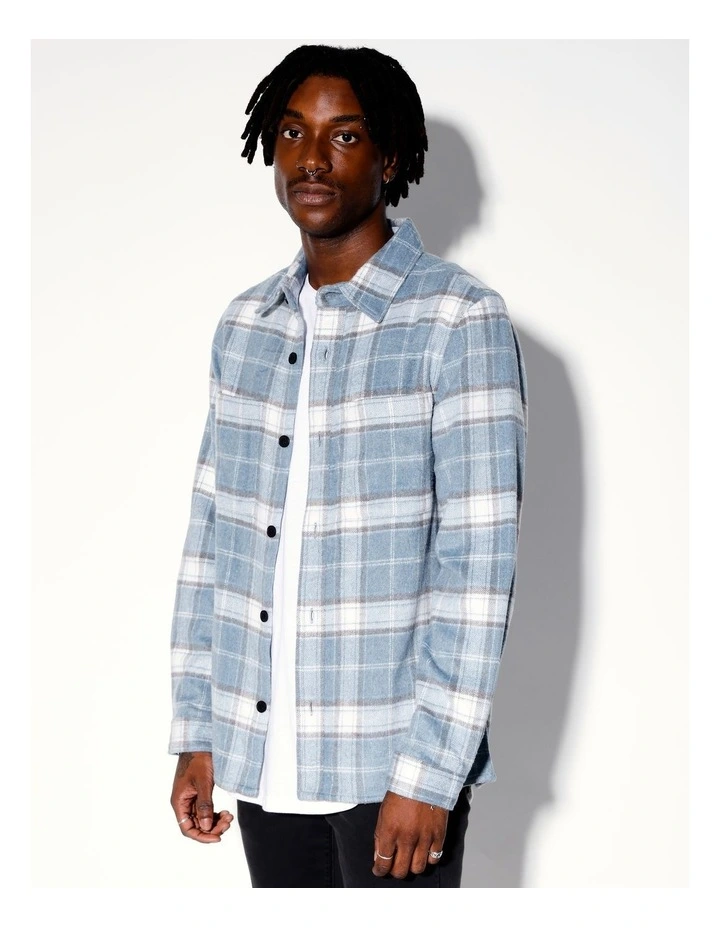 Corruption Of Mankind Check Print Long Sleeve Shirt in Blue
