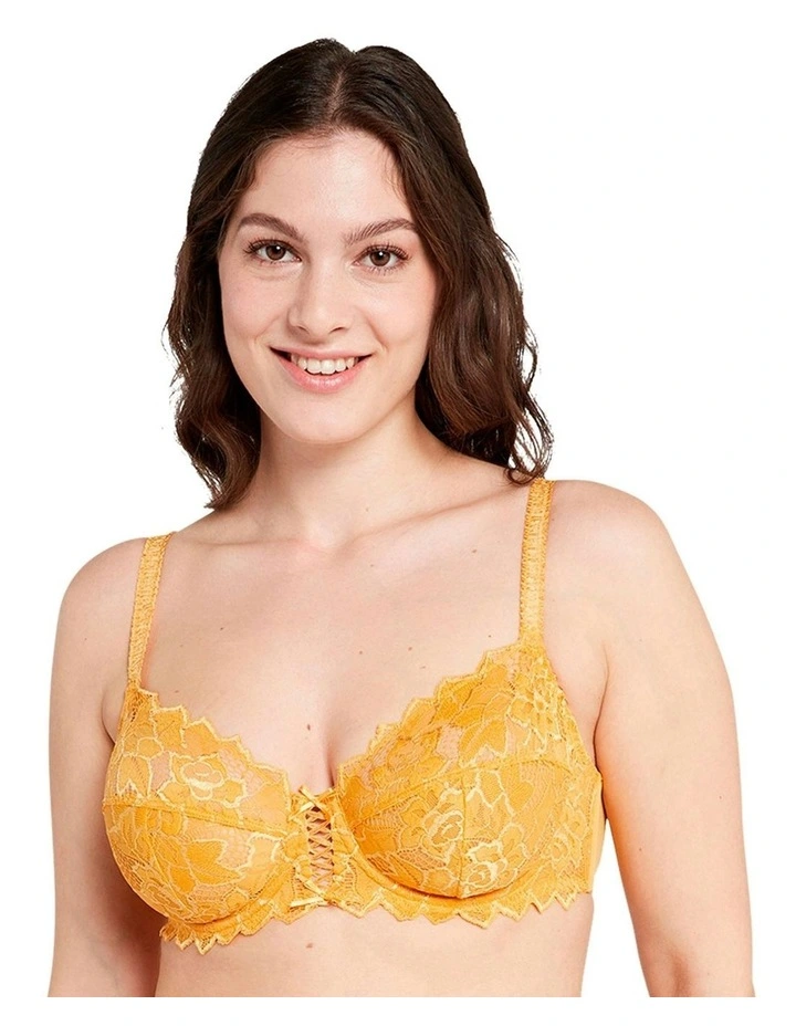 Arum Underwire Balconette Lace Bra in Golden Apricot