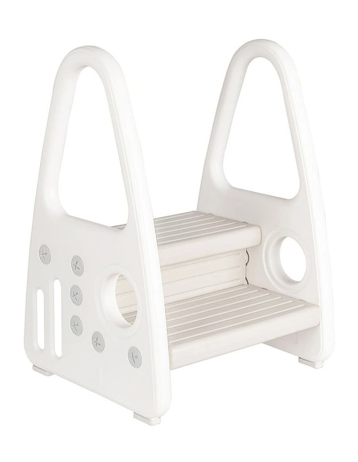 Double Step Stool in White