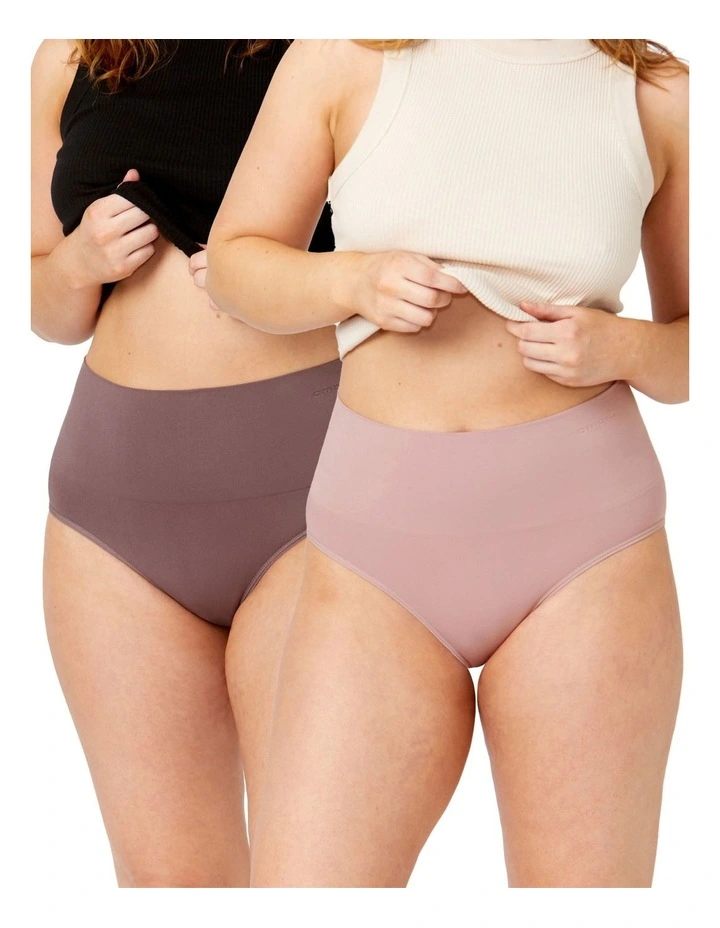Seamless Smoothies Full Brief 2 Pack in Elderberry/Moonscape