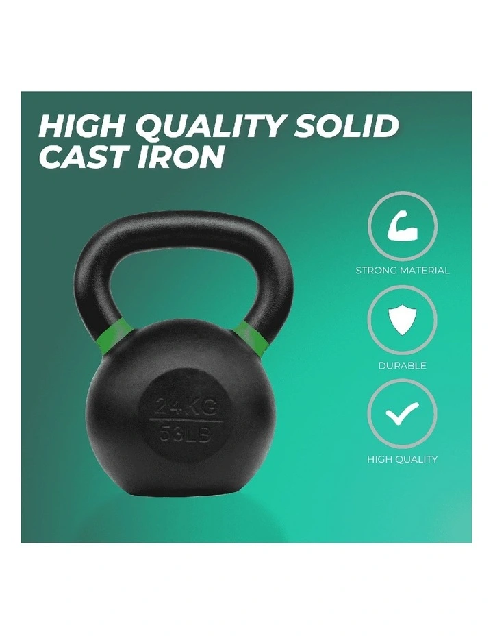 Cast Iron Kettlebell 20kg in Black/Lavender