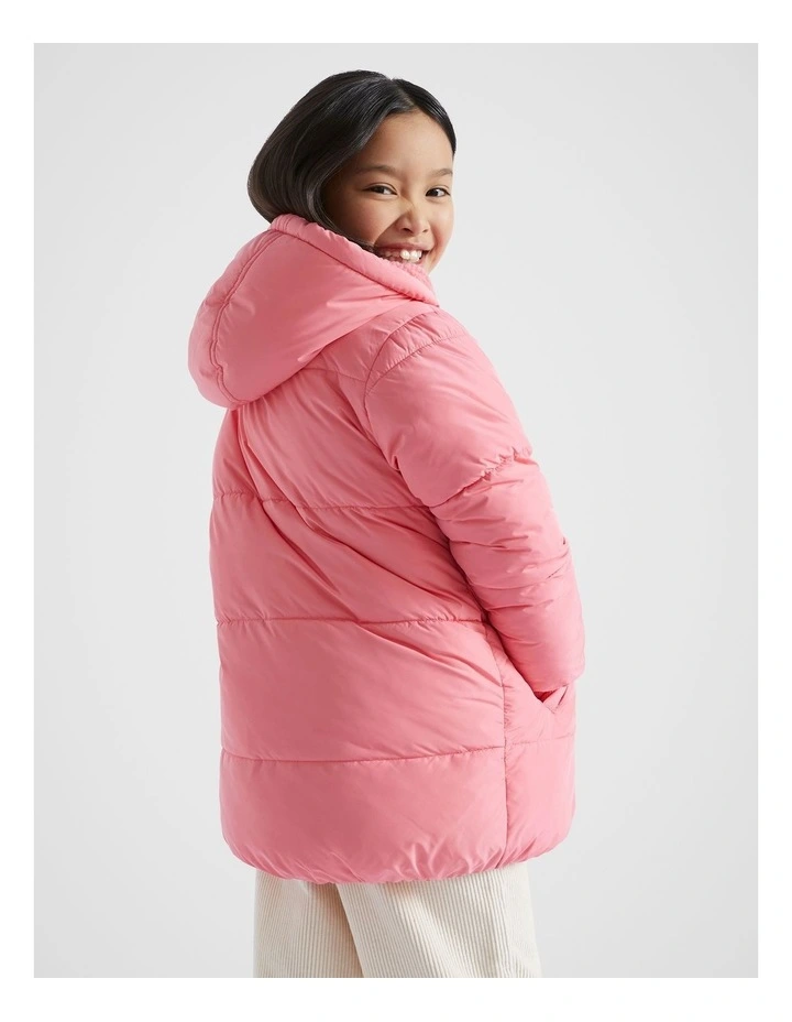 Core Puffer Jacket in Peach