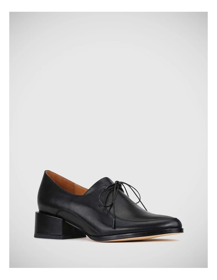 Casi Crinkled Leather Lace Up Loafer in Black
