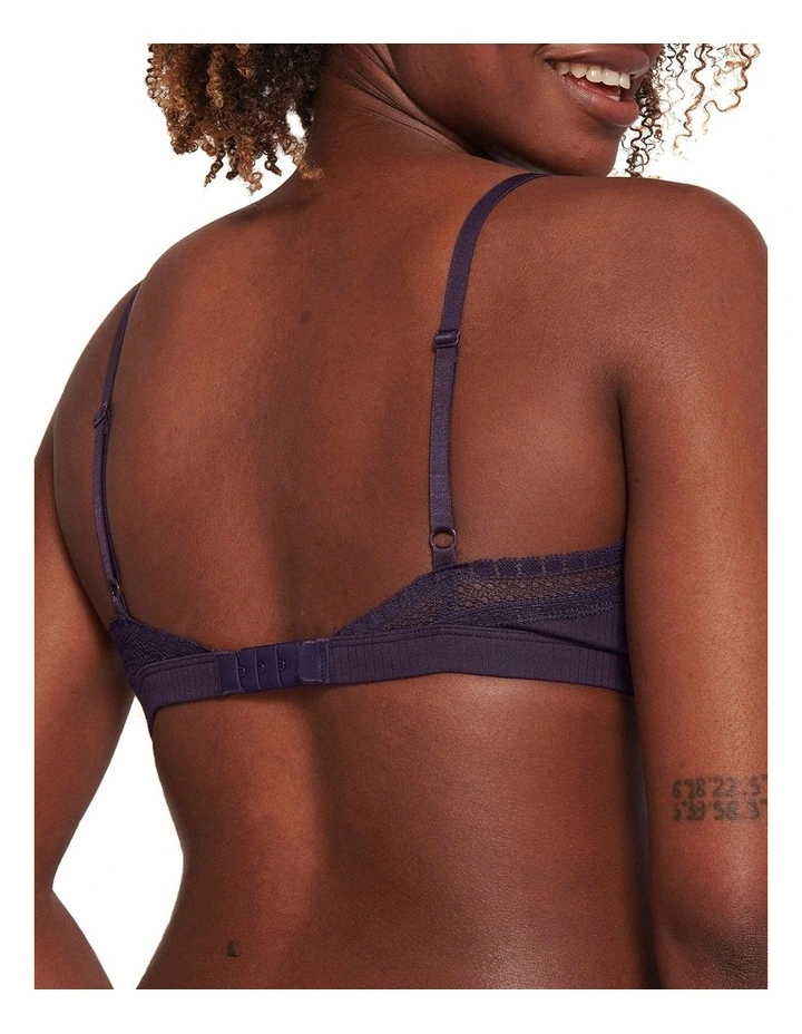 Ribbed Bralette in Blueberry