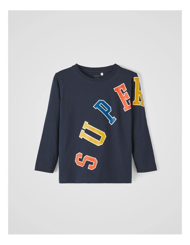 Lino Long Sleeve Top in Dark Sapphire