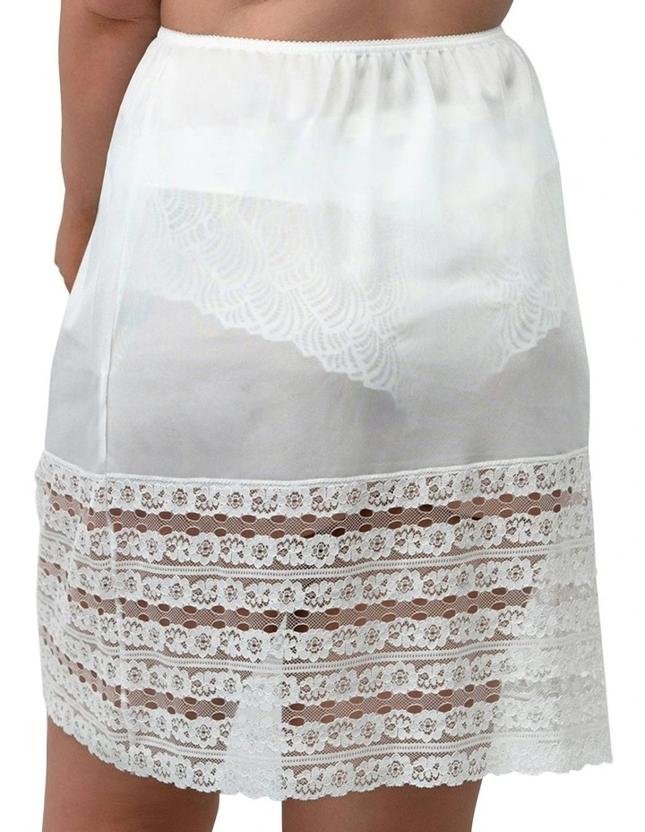 Trimmable Half Slip Lingerie Underskirt With Lace in White