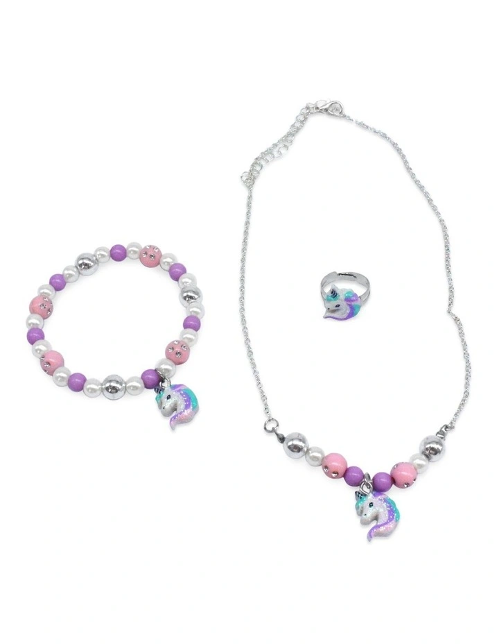 Unicorn Ring, Bracelet & Necklace Set in Multi