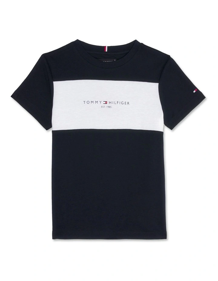Boys 8-16 Colour-Blocked Crew Neck T-Shirt in Blue